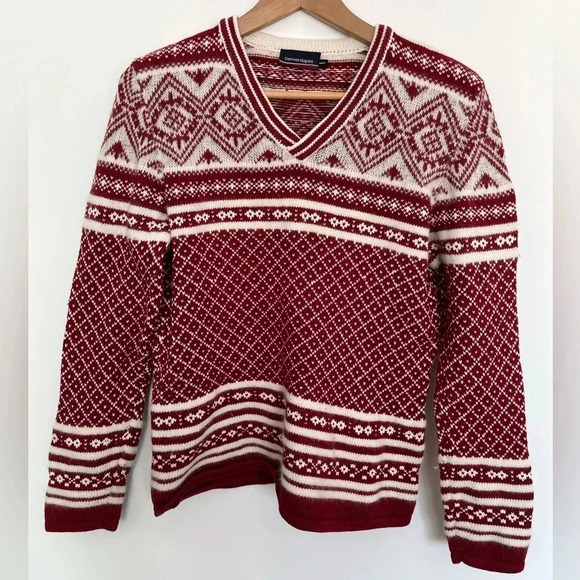 Denver Hayes Red Patterned Ski Sweater size  medium - Picture 3 of 6